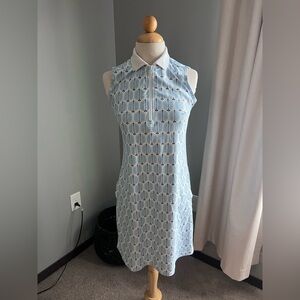 Smith & Quinn Blue and White Pattern Golf Dress